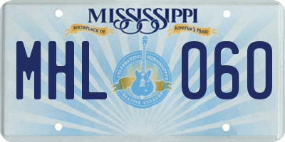 MS license plate MHL060