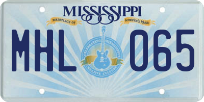 MS license plate MHL065