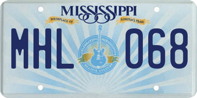 MS license plate MHL068