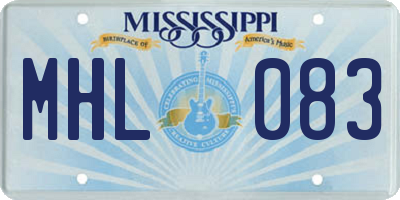 MS license plate MHL083