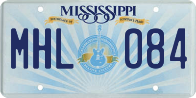 MS license plate MHL084