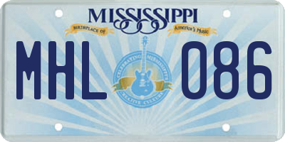 MS license plate MHL086