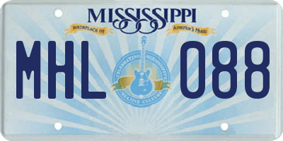 MS license plate MHL088