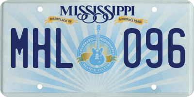 MS license plate MHL096