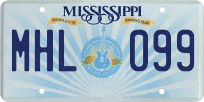 MS license plate MHL099