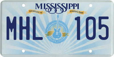 MS license plate MHL105