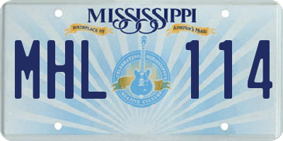 MS license plate MHL114