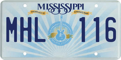 MS license plate MHL116