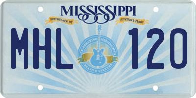 MS license plate MHL120