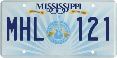 MS license plate MHL121