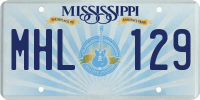 MS license plate MHL129