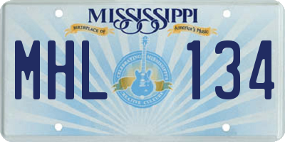 MS license plate MHL134