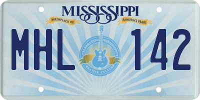 MS license plate MHL142