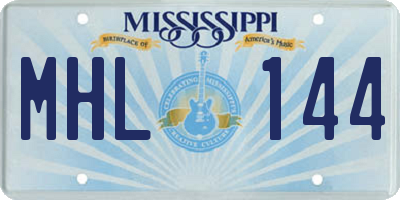 MS license plate MHL144