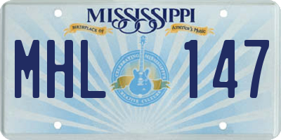 MS license plate MHL147