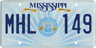 MS license plate MHL149