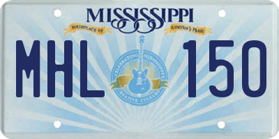 MS license plate MHL150
