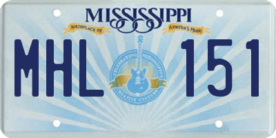 MS license plate MHL151