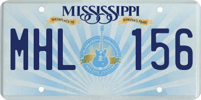 MS license plate MHL156