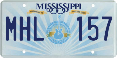 MS license plate MHL157