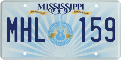MS license plate MHL159