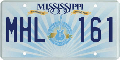 MS license plate MHL161