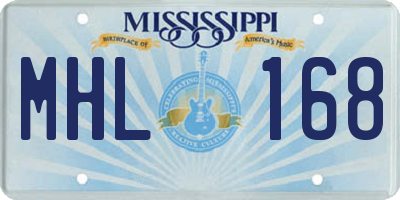 MS license plate MHL168