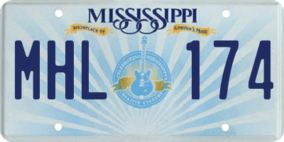 MS license plate MHL174