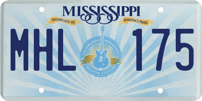 MS license plate MHL175