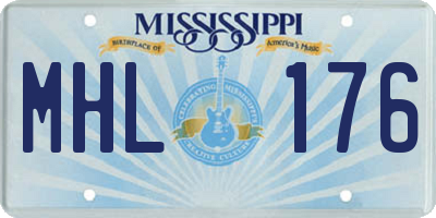 MS license plate MHL176