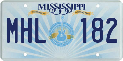 MS license plate MHL182