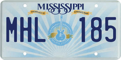 MS license plate MHL185