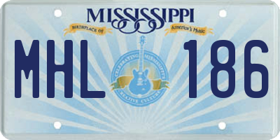 MS license plate MHL186