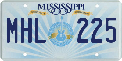 MS license plate MHL225
