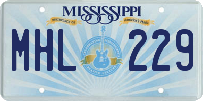 MS license plate MHL229
