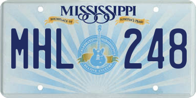 MS license plate MHL248