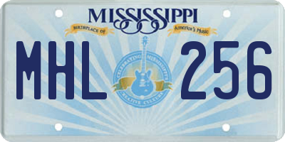 MS license plate MHL256