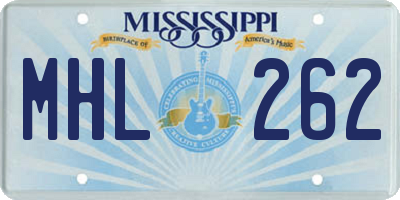 MS license plate MHL262