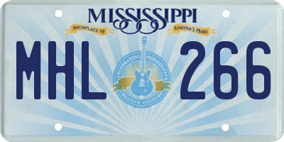 MS license plate MHL266