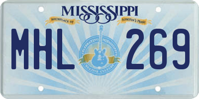 MS license plate MHL269