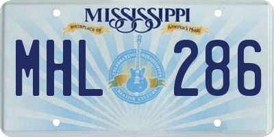 MS license plate MHL286