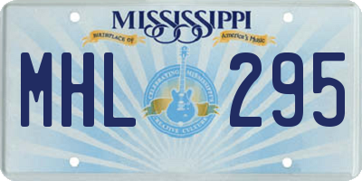 MS license plate MHL295