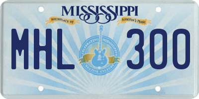 MS license plate MHL300