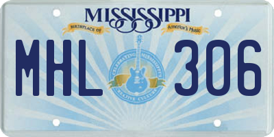 MS license plate MHL306