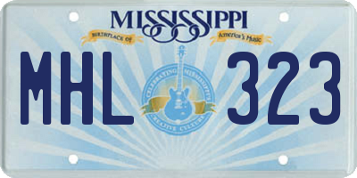 MS license plate MHL323