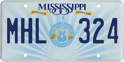 MS license plate MHL324
