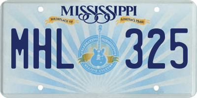 MS license plate MHL325
