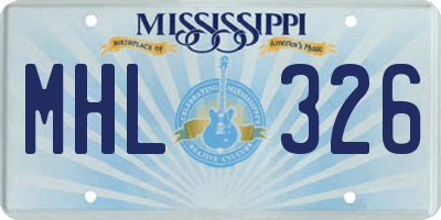 MS license plate MHL326