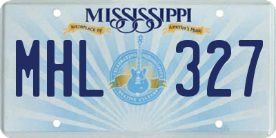 MS license plate MHL327