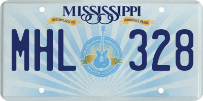 MS license plate MHL328
